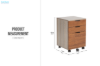 Picture of LUKAN 3-Drawer Mobile File Cabinet with Wheels (Oak&Walnut)