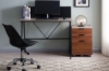 Picture of LUKAN 3-Drawer Mobile File Cabinet with Wheels (Oak&Walnut)
