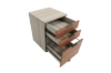 Picture of LUKAN 3-Drawer Mobile File Cabinet with Wheels (Oak&Walnut)