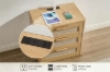 Picture of BRINLY 3-Drawer Nightstand with Charging Station (Oak)