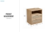 Picture of ROVEA 2-Drawer Nightstand with Charging Station (Oak)