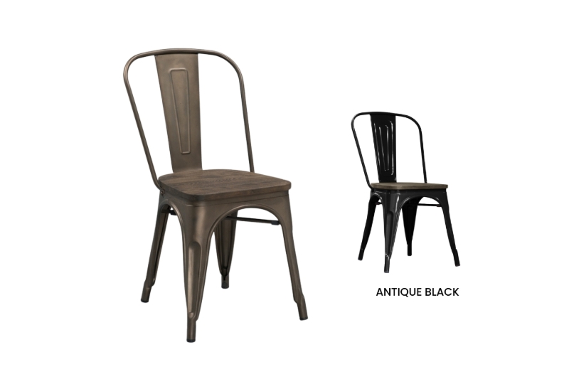 Picture of TOLIX Replica Dining Chair with Rustic Elm Seat