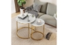 Picture of [FLOOR MODEL CLEARANCE]AYDAN Nesting Side Table with White Marble Top and Gold Legs