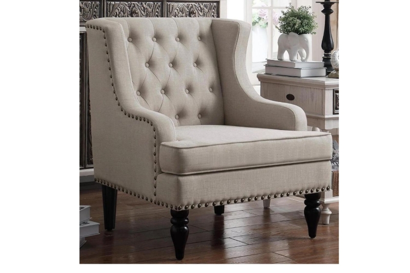 Picture of [FLOOR MODEL CLEARANCE] FARMHOUSE Fabric Lounge Chair (Beige)
