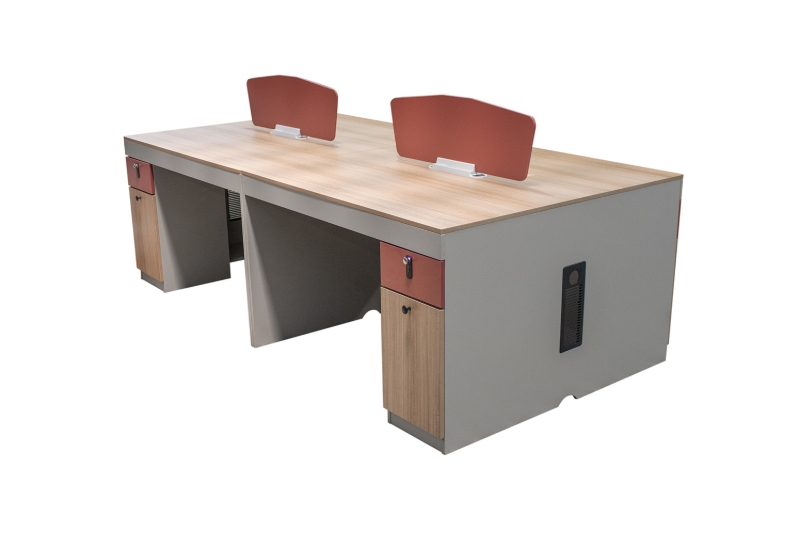 Picture of [FLOOR MODEL CLEARANCE] FOCUS Office System 4-Seater Desk with Cabinets