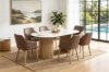Picture of NORDEN 78.5" 7PC Sintered Stone Top Dining Set with Smoky Brown Chair