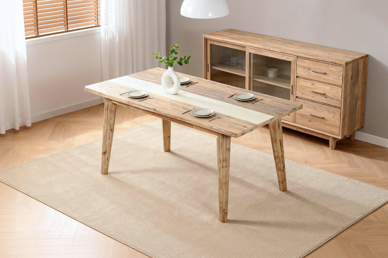 Picture of [FLOOR MODEL CLEARANCE]LEAMAN 63" Acacia Wood Dining Table