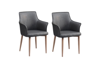 Picture of NORDEN Dining Chair in Large Size (Smoky Grey) - 2 Chairs in 1 Carton