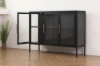 Picture of [FLOOR MODEL CLEARANCE] STARK Steel Frame 35.5"x47" 3-Door Transparent Glass Display Cabinet (Black)