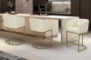 Picture of [FLOOR MODEL CLEARANCE] TRYTON 26" Counter Height Bar Stool with Arms & Golden Finish Base (White)