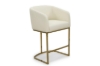 Picture of [FLOOR MODEL CLEARANCE] TRYTON 26" Counter Height Bar Stool with Arms & Golden Finish Base (White)