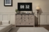 Picture of [FLOOR MODEL CLEARANCE] VITTORIO Sliding Barn Door Cabinet with Drawers (Grey Oak)