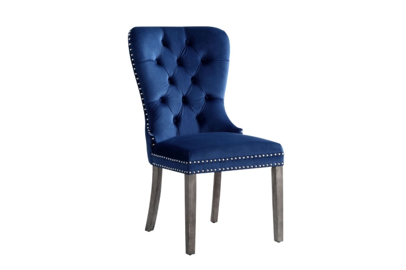 Picture of [FLOOR MODEL CLEARANCE] ERICA Button-Tufted Velvet Dining Chair (Navy Blue) - Each