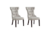 Picture of [FLOOR MODEL CLEARANCE] ARLETTE Button-Tufted Linen Wingback Dining Chair (Light Gray) - Each