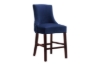 Picture of [FLOOR MODEL CLEARANCE] FRANKLIN Velvet Counter Chair Solid Rubber Wood Legs (Navy Blue)