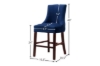 Picture of [FLOOR MODEL CLEARANCE] FRANKLIN Velvet Counter Chair Solid Rubber Wood Legs (Navy Blue)