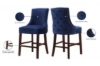 Picture of [FLOOR MODEL CLEARANCE] FRANKLIN Velvet Counter Chair Solid Rubber Wood Legs (Navy Blue)