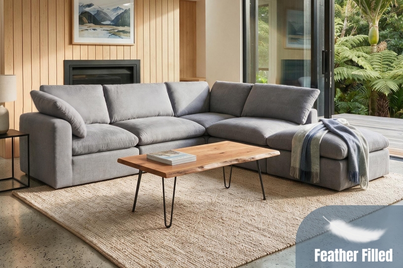 Picture of FAIRFIELD Feather-Filled Sectional Modular Sofa Range - 5PC Big Combo Set (Armlessx2 + Cornerx2 + Ottoman)