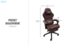 Picture of TURBO 360° Swivel Height-Adjustable Gaming Chair with Reclining Backrest, Lumbar Support & Footrest (Brown)