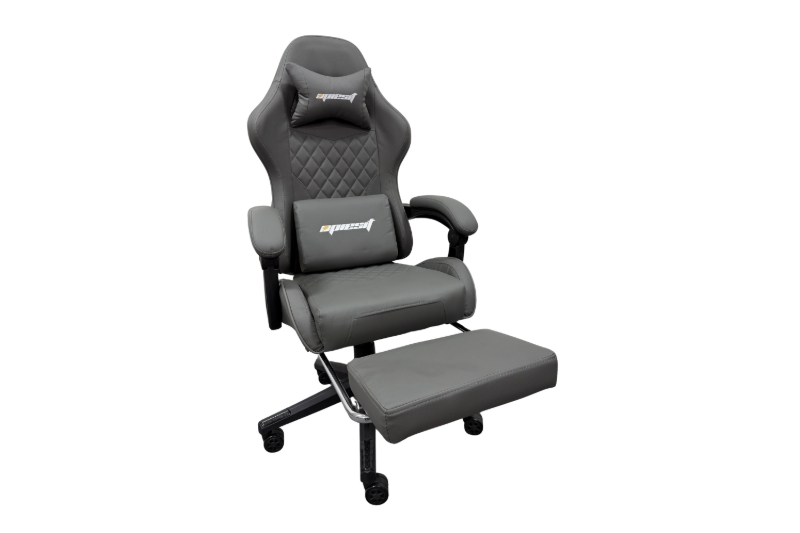 Picture of TURBO 360° Swivel Height-Adjustable Gaming Chair with Reclining Backrest, Lumbar Support & Footrest (Grey)