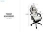 Picture of TURBO 360° Swivel Height-Adjustable Gaming Chair with Reclining Backrest, Lumbar Support & Footrest (Off White with Black)
