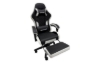 Picture of TURBO 360° Swivel Height-Adjustable Gaming Chair with Reclining Backrest, Lumbar Support & Footrest (Black with Off White)