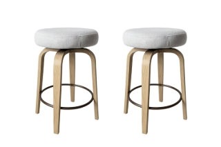 Picture of LUKE H25.5" 360° Swivel Counter Height Stool (Beige) - 2 Chairs in 1 Carton