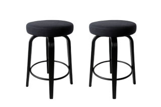 Picture of LUKE H25.5" 360° Swivel Counter Height Stool (Dark) - 2 Chairs in 1 Carton