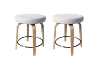 Picture of LUKE H23" 360° Swivel Counter Height Stool (Beige) - 2 Chairs in 1 Carton