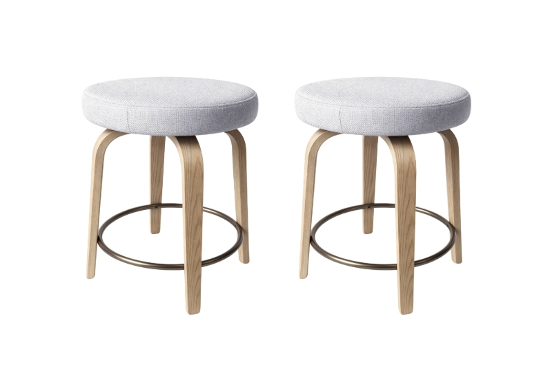 Picture of LUKE H23" 360° Swivel Counter Height Stool (Beige) - 2 Chairs in 1 Carton