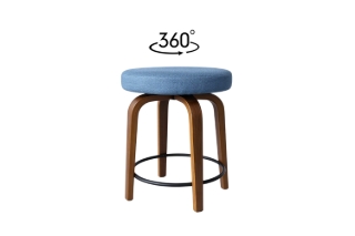 Picture of LUKE H23" 360° Swivel Counter Height Stool (Blue) - Each