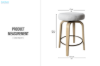 Picture of LUKE H25.5" 360° Swivel Counter Height Stool (Beige)