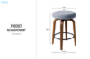 Picture of LUKE H25.5" 360° Swivel Counter Height Stool (Grey)