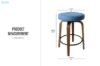 Picture of LUKE H25.5" 360° Swivel Counter Height Stool (Blue)