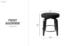 Picture of LUKE H23" 360° Swivel Counter Height Stool (Dark)