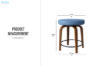 Picture of LUKE H23" 360° Swivel Counter Height Stool (Blue)